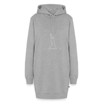 Hermannsdenkmal Kreis Lippe Kontur Shirt - Hoodie-Kleid - Grau meliert - Vorne - AI Model Female 172 light (172cm)