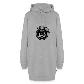 bizeps workout - Hoodie-Kleid - Grau meliert - Vorne - AI Model Female 172 light (172cm)