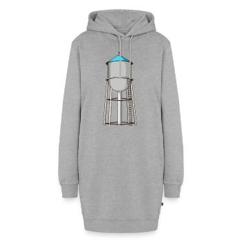 Wasserturm - Hoodie-Kleid - Grau meliert - Vorne - AI Model Female 172 light (172cm)