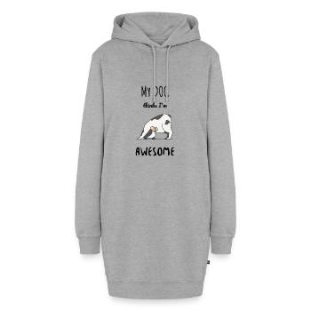 Hund Hund Hund Hund Hund - Hoodie-Kleid - Grau meliert - Vorne - AI Model Female 172 light (172cm)