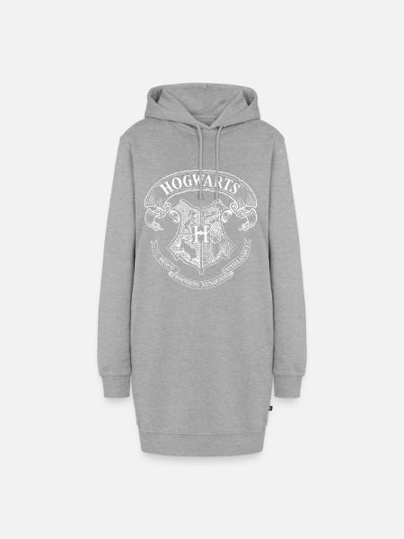 Harry Potter Hogwarts Wappen Zeichnung - Hoodie-Kleid - Grau meliert