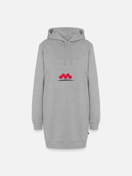 Bollenhut - Hoodie-Kleid - Grau meliert
