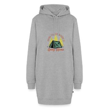 Wälder - Hoodie-Kleid - Grau meliert - Vorne - AI Model Female 172 light (172cm)