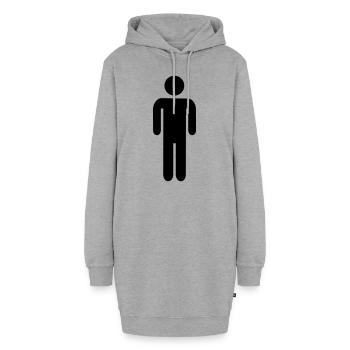 Mann - Hoodie-Kleid - Grau meliert - Vorne - AI Model Female 172 light (172cm)
