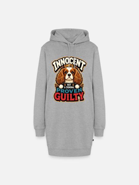 Kavallerier King Charles Spaniel - Hoodie-Kleid - Grau meliert