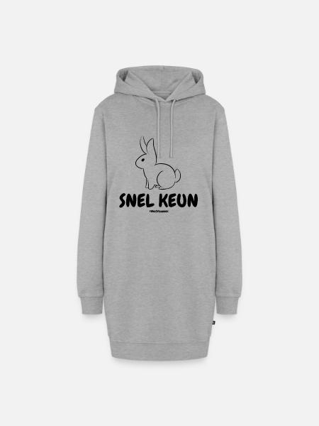 schnell - Hoodie-Kleid - Grau meliert