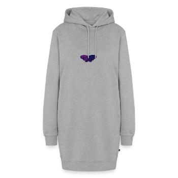 Schmetterling - Hoodie-Kleid - Grau meliert - Vorne - AI Model Female 172 light (172cm)