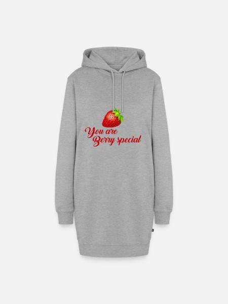 Erdbeere - Hoodie-Kleid - Grau meliert