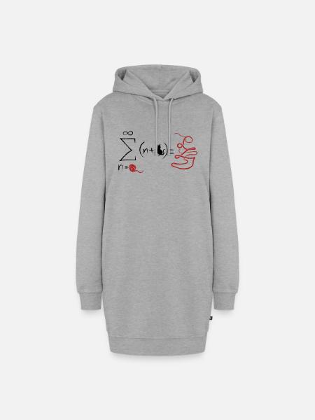 Die Mathe Katzen - Hoodie-Kleid - Grau meliert