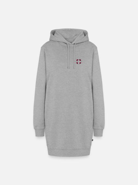 Rettungsring bestickt - Hoodie-Kleid - Grau meliert