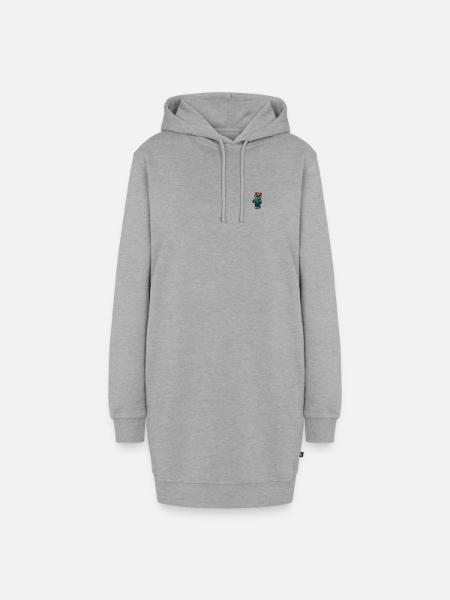 Teddybär Teenager - Hoodie-Kleid - Grau meliert