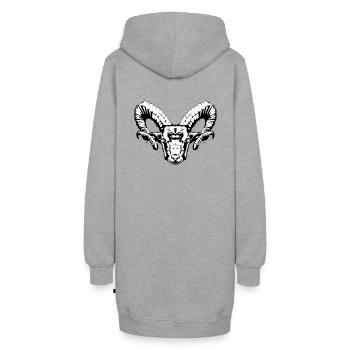 Ziegenbock Ziege Bergsteiger Österreich Alpen Berg - Hoodie-Kleid - Grau meliert - Hinten - AI Model Female 172 light (172cm)