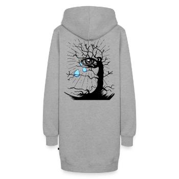 Depression Trauer Tränen depressiv Jenseits Tod - Hoodie-Kleid - Grau meliert - Hinten - AI Model Female 172 light (172cm)
