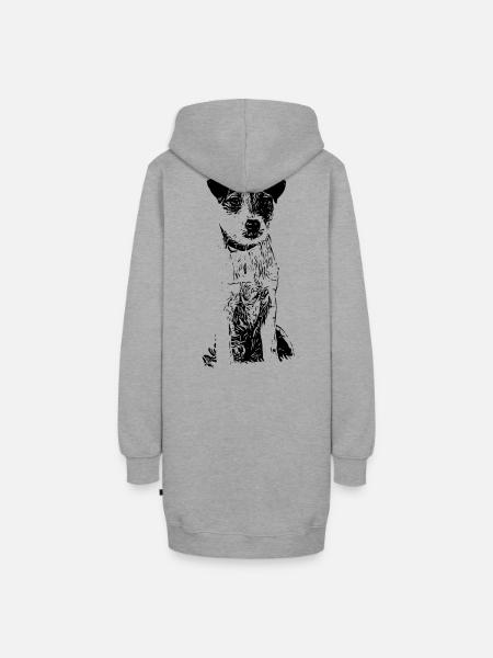 Parson Russell Terrier - Hunde Geschenkidee - Hoodie-Kleid - Grau meliert