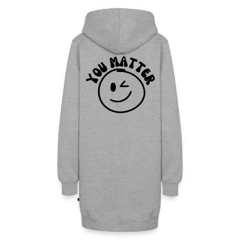 You Matter - Hoodie-Kleid - Grau meliert - Hinten - AI Model Female 172 light (172cm)