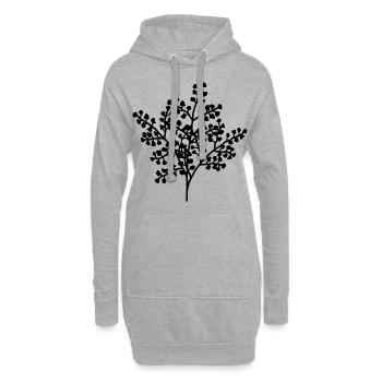 Bouquet de fleurs floral - Sweat-shirt à capuche long Femme - gris chiné - Devant