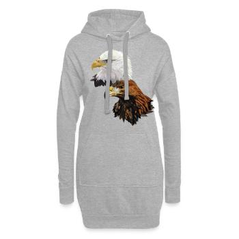 Aigles - Sweat-shirt à capuche long Femme - gris chiné - Devant