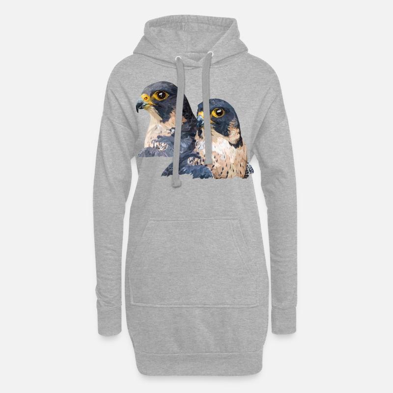 Wanderfalke - Hoodie-Kleid - Grau meliert