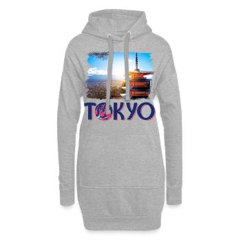 Tokyo Tokyo Japon Asie Pagode Montagne - Sweat-shirt à capuche long Femme - gris chiné - Devant