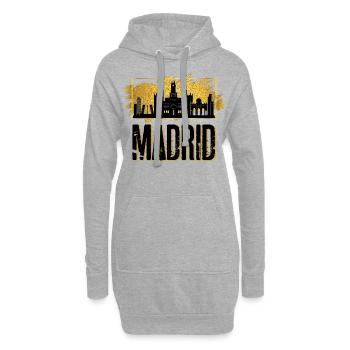 Madrid Spanien Spain Espana Skyline Stadt Gold - Hoodie-Kleid - Grau meliert - Vorne