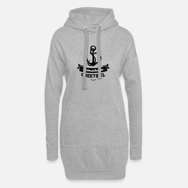 Heimathafen Greetsiel - Hoodie-Kleid - Grau meliert