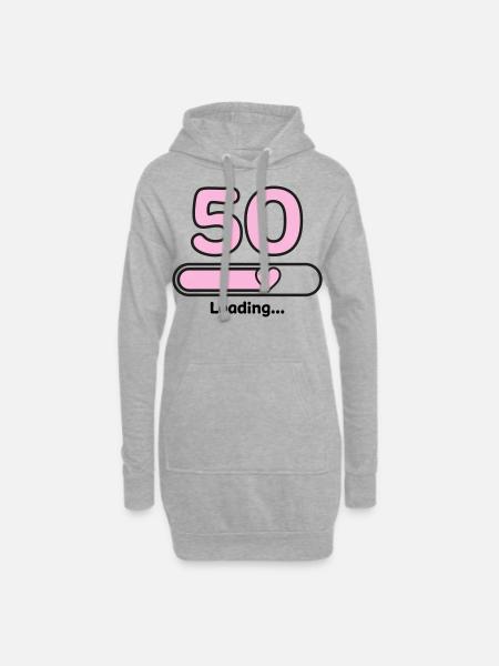 50 Jahre - Hoodie-Kleid - Grau meliert