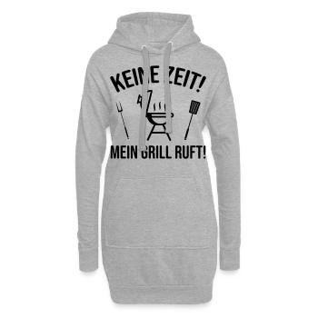 Grillen Sprüche Witzig Humorvoll - Hoodie-Kleid - Grau meliert - Vorne