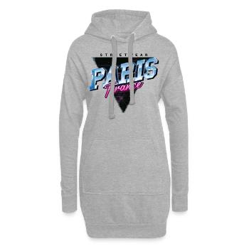 Paris France City Skyline Vintage Rétro - Sweat-shirt à capuche long Femme - gris chiné - Devant