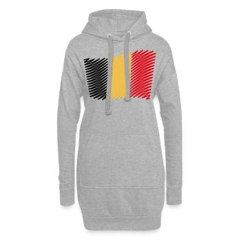 Drapeau De La Belgique / Tricolore (Scribble) - Sweat-shirt à capuche long Femme - gris chiné - Devant
