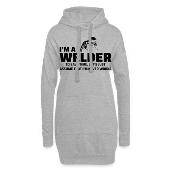 Soudeur Métal Construction Ferronnerie - Sweat-shirt à capuche long Femme - gris chiné - Devant