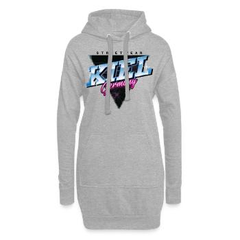 Kiel Allemagne Ville Skyline Vintage Rétro - Sweat-shirt à capuche long Femme - gris chiné - Devant
