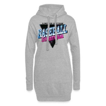Baseball Sports Police Vintage Retro Streetwear - Sweat-shirt à capuche long Femme - gris chiné - Devant