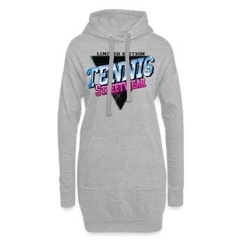 Tennis Sport Vintage Retro Streetwear Spieler - Hoodie-Kleid - Grau meliert - Vorne