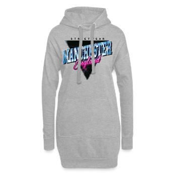 Manchester England UK Stadt Skyline Vintage Retro - Hoodie-Kleid - Grau meliert - Vorne