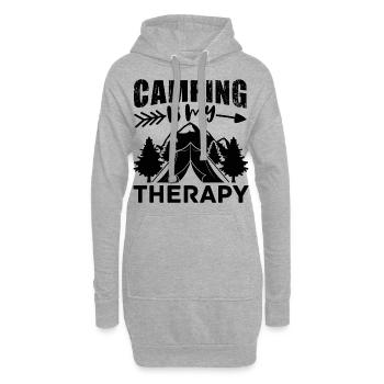 Camping Wohnmobil Van Vintage im Wohnwagen Caravan - Hoodie-Kleid - Grau meliert - Vorne