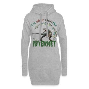 I’m older than the Internet + Dinosaur retro - Hoodie-Kleid - Grau meliert - Vorne
