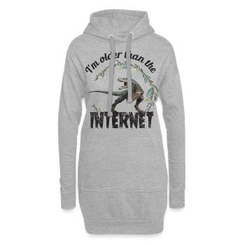 I’m older than the Internet + Dinosaur retro - Hoodie-Kleid - Grau meliert - Vorne
