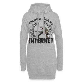 I’m older than the Internet + Dinosaur retro - Hoodie-Kleid - Grau meliert - Vorne