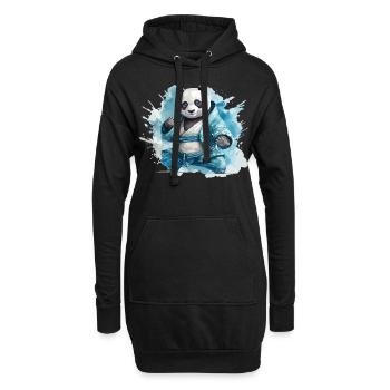 Panda Bär Karate Kung Fu Judo Kampfsport Kämpfer - Hoodie-Kleid - Schwarz - Vorne