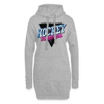 Hockey sur gazon Joueur de hockey Sport Fan Neon Vintage - Sweat-shirt à capuche long Femme - gris chiné - Devant
