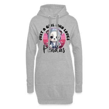 Panda juste une fille qui aime les pandas Panda Bear Love - Sweat-shirt à capuche long Femme - gris chiné - Devant