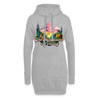 The Mountains Are Calling Berge Bergsteiger Natur - Hoodie-Kleid - Grau meliert - Vorne