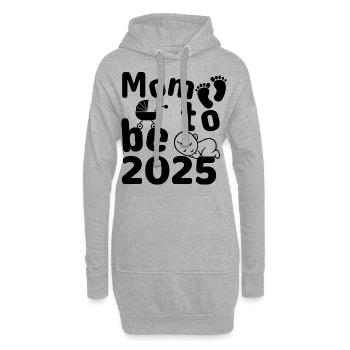 Future maman 2025, future maman 2025 - Sweat-shirt à capuche long Femme - gris chiné - Devant