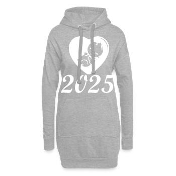 Baby kommt 2025 zur Welt, Baby kommt 2025 - Hoodie-Kleid - Grau meliert - Vorne