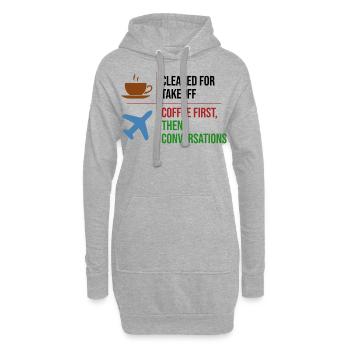 Contrôleur de la circulation aérienne Café ATC Aviation Humour - Sweat-shirt à capuche long Femme - gris chiné - Devant