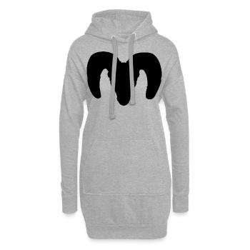 Dickhornschaf Silhouette – Wildnis pur - Hoodie-Kleid - Grau meliert - Vorne