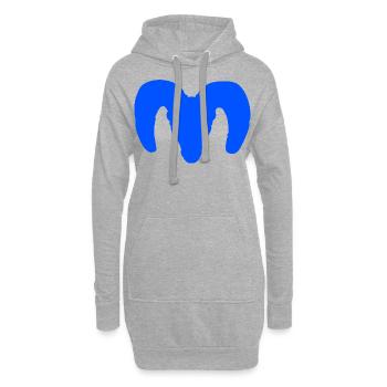 Dickhornschaf Silhouette – Wild und majestätisch - Hoodie-Kleid - Grau meliert - Vorne
