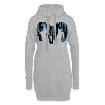 Dickhornschaf Camouflage – Wildnis pur - Hoodie-Kleid - Grau meliert - Vorne