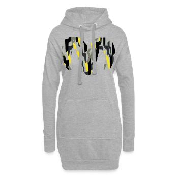 Dickhornschaf Camouflage – Wildnis pur - Hoodie-Kleid - Grau meliert - Vorne