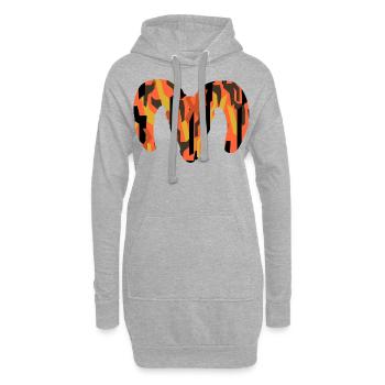 Dickhornschaf Camouflage – Wildnis pur - Hoodie-Kleid - Grau meliert - Vorne